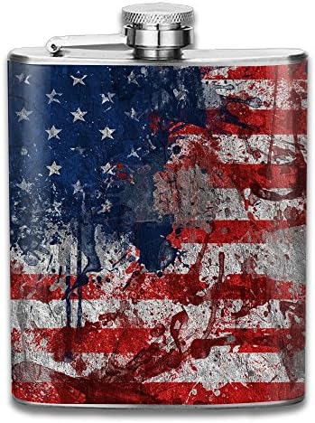 Firefighter - American Flag Stainless Steel Leak Proof Silver Metal Hip Flasks For Alcohol Liquor Spirits Whiskey Vodka BBQ Heavy Duty Hip Flasks Groomsmen