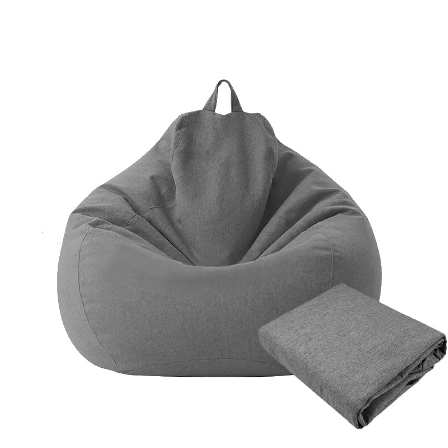 Photo 1 of KODENG Large Small Lazy Sofas Cover Chairs Without Filler Linen Cloth Lounger Seat Bean Bag Pouf Puff Couch Tatami Living Room Beanbags (100x120cm)