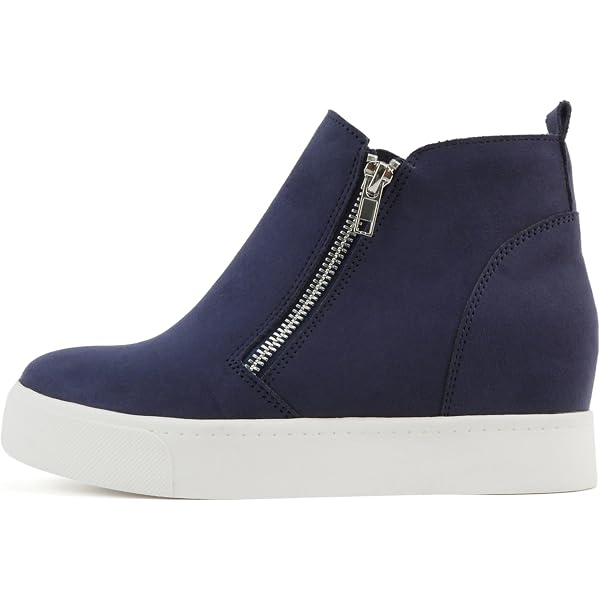 Athlefit Women's Wedge Sneakers | Hidden Heel Platform Booties | Comfortable Walking Shoes - View #6