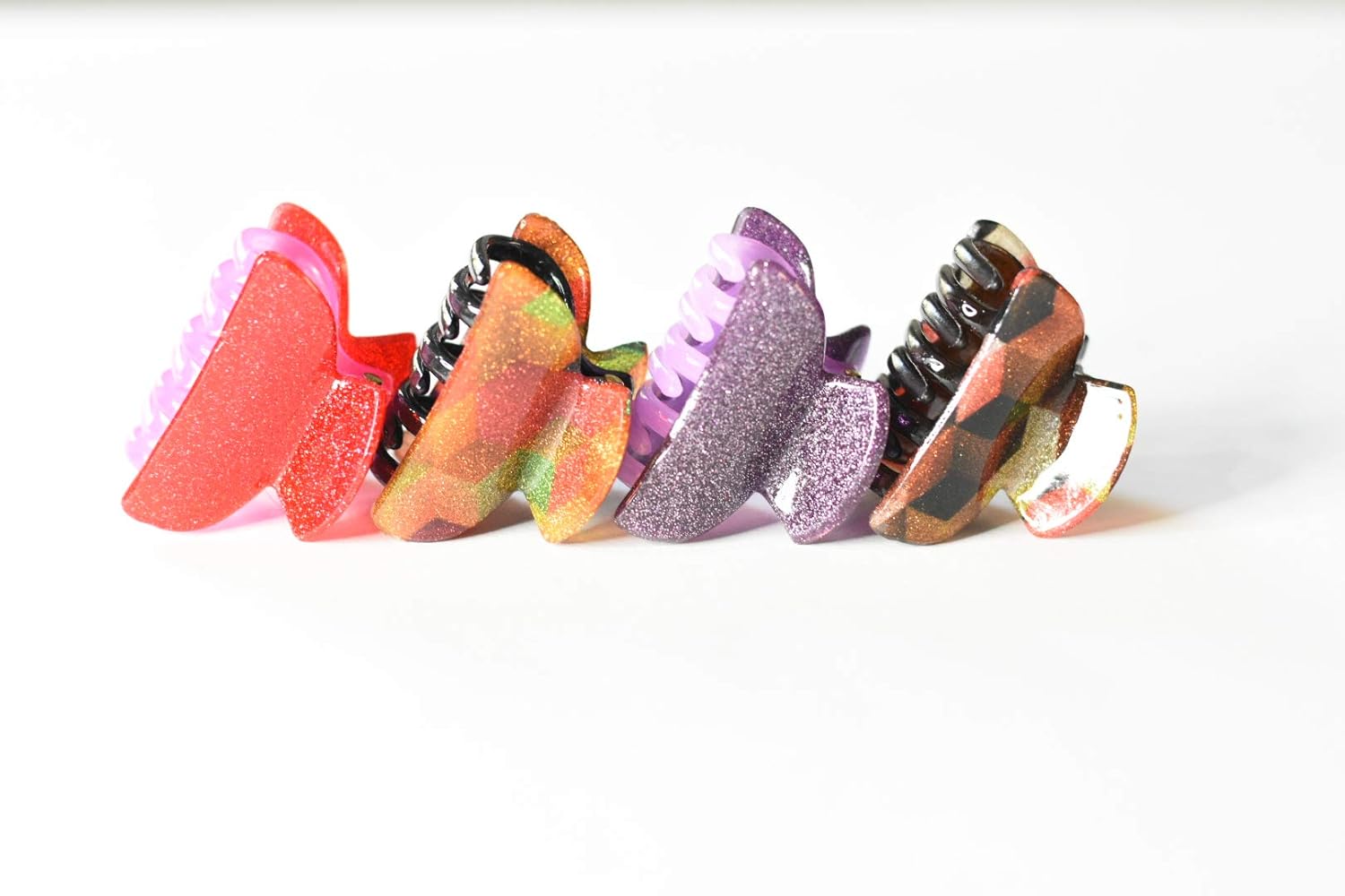 Zilyan Medium Assorted Colors Hair Claw Clips For Women and Girls 4 Pcs : Beauty