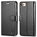 iPhone 8 Case, iPhone 7 Case, SHIELDON iPhone 7 Wallet Case Genuine Leather Folio Case Book Design Cover with Stand and ID Credit Card Slots, Magnetic Closure for Apple iPhone 8 / 7 - Black