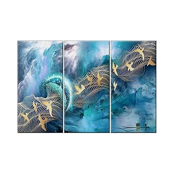 Nish Golden 3d Wall Tiles Highlighter Tiles Poster Tiles For Living Room Kitchen Bathroom Home 285 Ceramic Tiles Gloss Finish 3ft W X 2ft H Pack Of 3 Tiles Amazon In Home Improvement