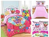 Shopkins Kids 4 Piece Bed in a Bag Twin Bedding Set - Reversible Comforter, Microfiber Sheets & Pillow Case by Moose Shopkins