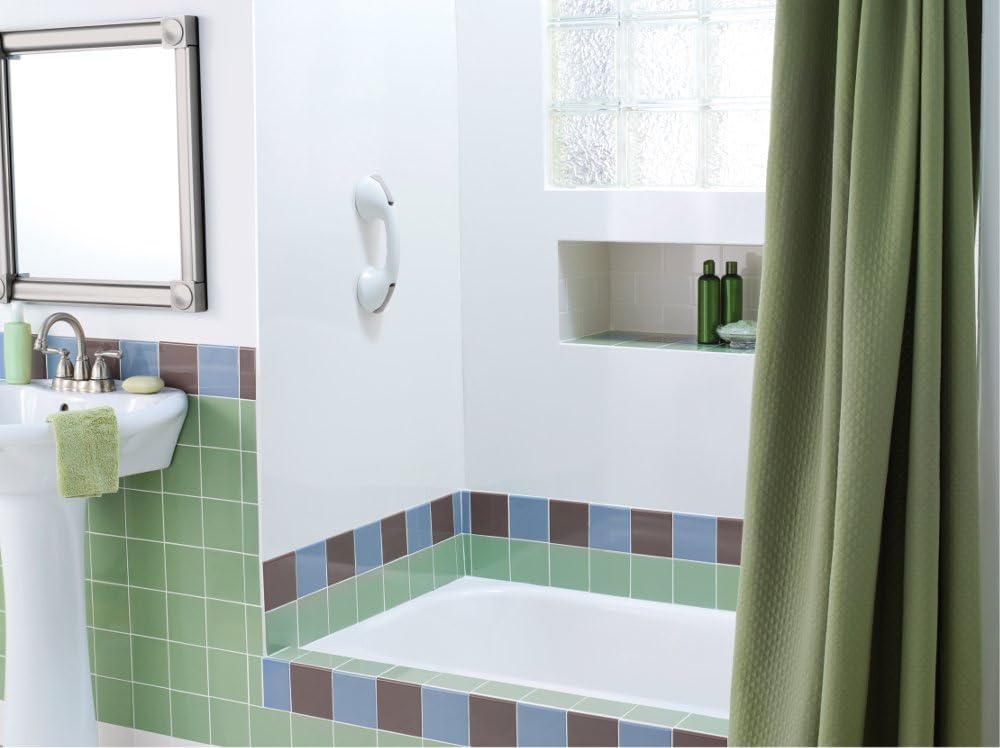 Moen LR2308W Home Care 12" Suction Balance Assist Bathroom Saftey Hand Grip, White: Home Improvement
