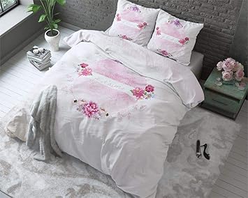 Sleeptime Parure Housse De Couette 240x200 220 Cm 2 Taies D Oreiller 60x70 Cm Sweet Je T Aime Rose 100 Coton Housses De Couette En Coton Fermeture Avec Boutons Pression Amazon Fr Cuisine