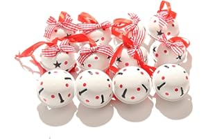 Zsail Christmas Jingle Bells 12 Pcs Craft Bells with Snowflake for Christmas Party, Tree, Wreath Ornaments, Holiday DIY Decorations (White)