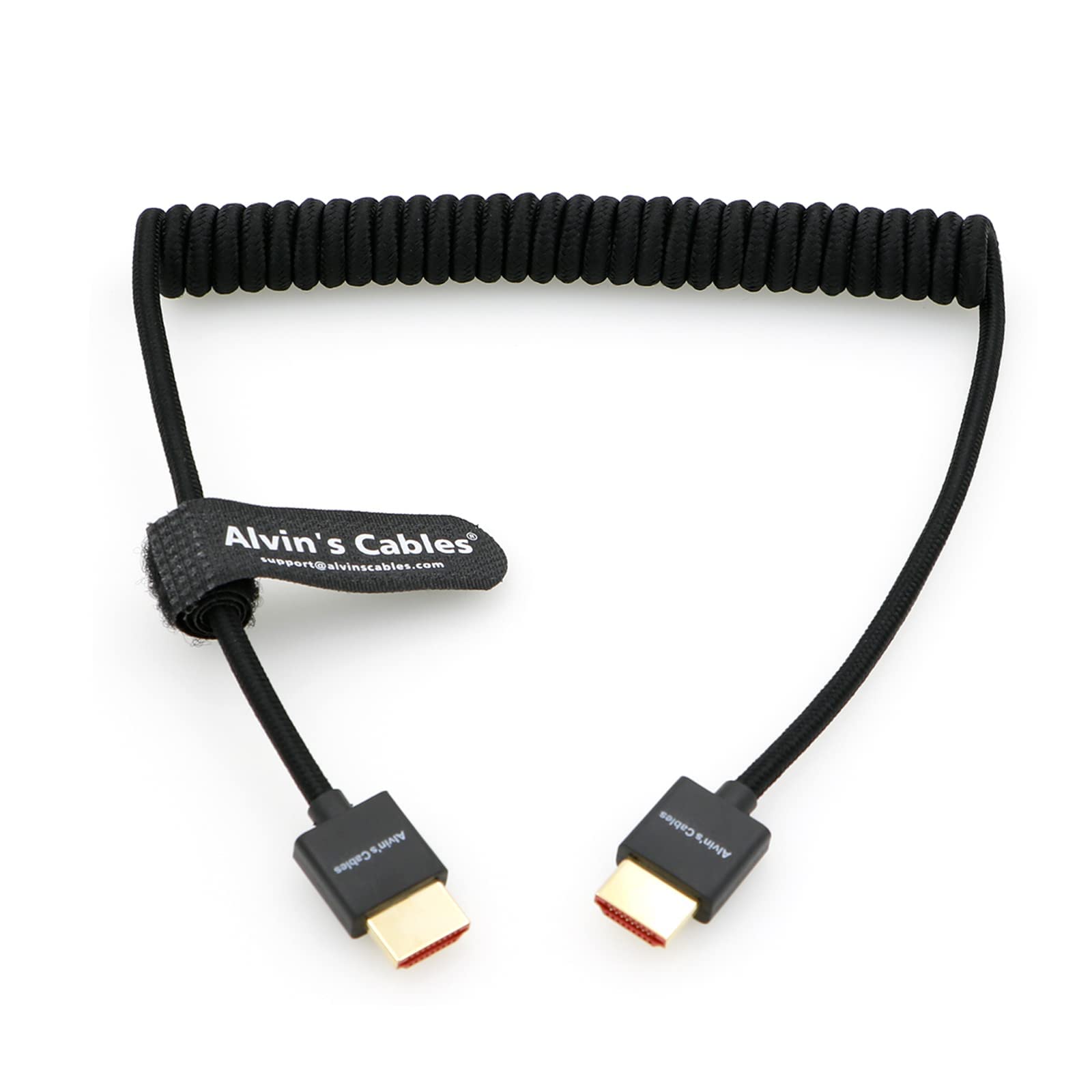 Alvin’s Cables 8K 2.1 Full HDMI Braided Coiled-Cable for Atomos Ninja-V 4K-60P Record from Z-CAM for Canon-C70, for Sony A7S3| A9| A74