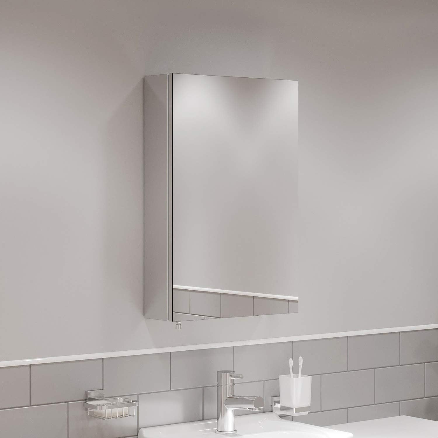 Artis Single Door Bathroom Mirror Cabinet Cupboard Stainless Steel Wall Mounted 400mm Amazoncouk Kitchen Home Artis Single Door Bathroom Mirror Cabinet Cupboard Stainless Steel Wall Mounted 400mm Amazoncouk Kitchen Home
