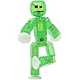 Zing StikBot Single Pack - Includes 1 StikBot - Collectible Action Figures and Accessories, Stop Motion Animation, Ages 4 and Up (Clear Light Green Sparkle)