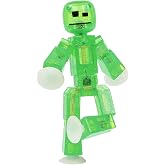 Zing StikBot Single Pack - Includes 1 StikBot - Collectible Action Figures and Accessories, Stop Motion Animation, Ages 4 and Up (Clear Light Green Sparkle)