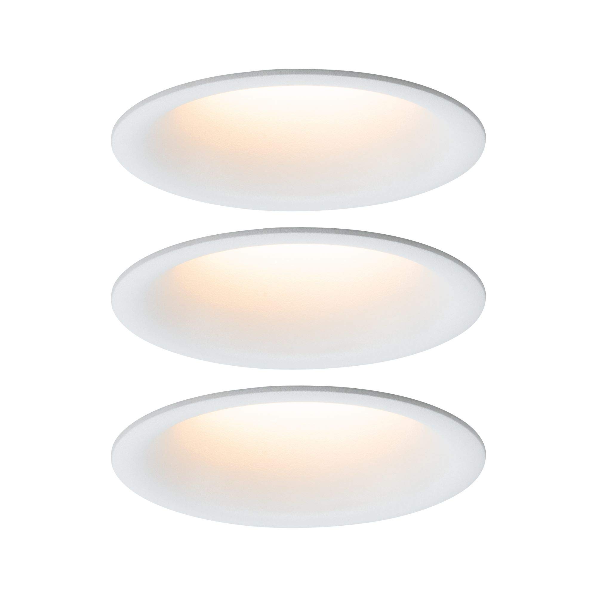 Paulmann 93419 Cymbal LED recessed luminaire incl. 3x6.5W IP44 dimmable recessed spotlight white matt spot plastic recessed lamp 2000K
