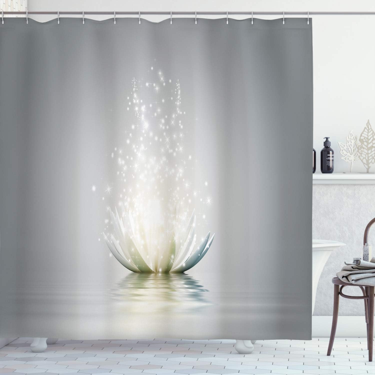 Amazon Com Ambesonne Lotus Shower Curtain Lotus Petals Boho
