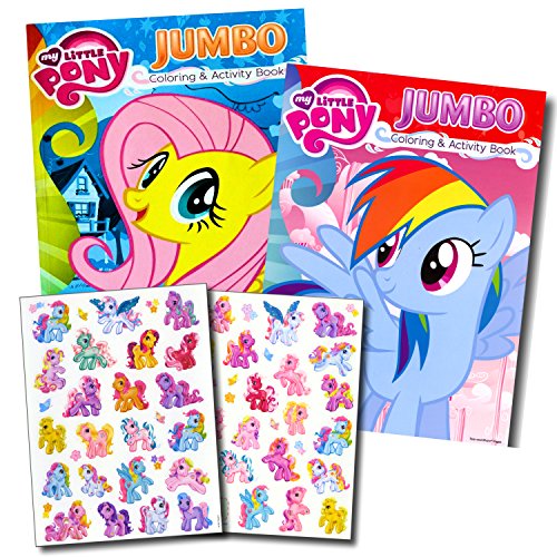 My Little Pony Coloring Book Super Set with Stickers (2 Jumbo Books and Sticker Pack Featuring Rainbow Dash, Fluttershy, Pinkie Pie and More!)