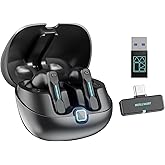 FEDIKER SW5 Wireless Headphones for Work with Microphone, Bluetooth Earbuds, 20ms Low Latency, 4 Mics, Compatible with Desktop Computer and Laptop PC, Ideal for Office, Call Center