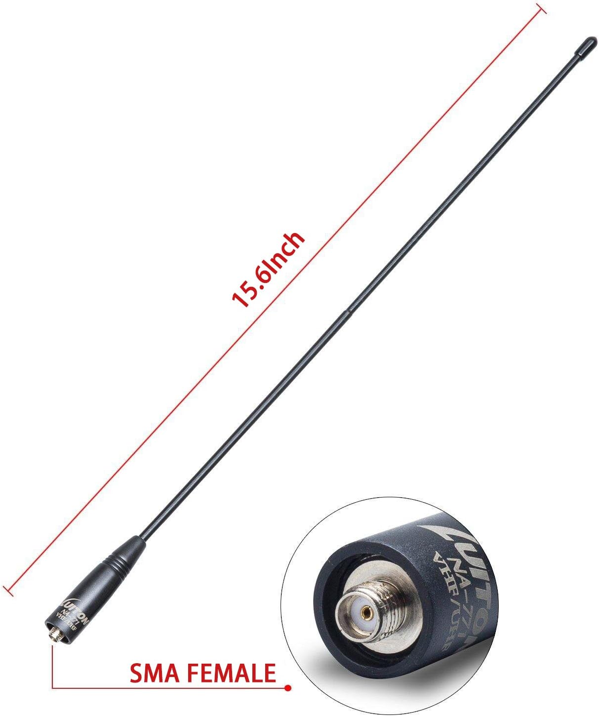 Walkie Talkie Antenna 15.6-Inch Whip Dual Band UV VHF/UHF 144/430Mhz Antennas SMA-F for UV-82 UV-B5 GT-3 BF-F8HP UV-5RA UV-5RE UV-5R by LUITON (2 Pack): Home Audio & Theater