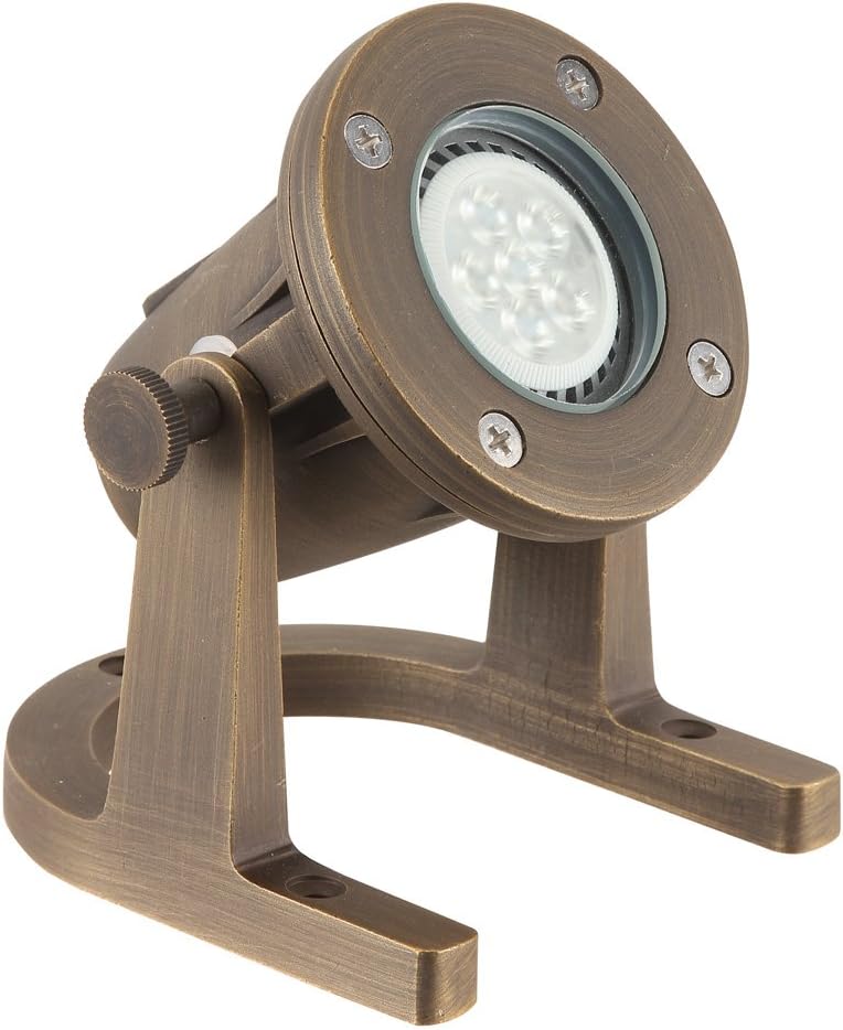 LFU Solid Brass Constructed Underwater Pond Fountain Light. Low Voltage. Fully Submersible. LED Compatible. Uses MR16 Gu5.3 Bulb (Not Included) (1, Texoma)