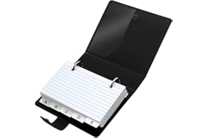 OLIVO 3x5 Lined Index Cards with Ring Binder Holder and Dividers, 100 Ruled Cards, Black