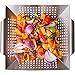 Grill Basket Wok Topper Pan Smoker for Grilling Barbecue Vegetables Fish Stir Fry Seafood Kabob Pizza or Veggies 100% Heavy Duty Stainless Steel BBQ Camping Cookware Charcoal Gas Outdoor Accessories