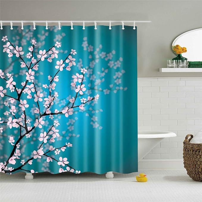 Shower Curtains Mould Proof Resistant Washable Bath Curtain for Bathroom with 12pcs Hooks Anti