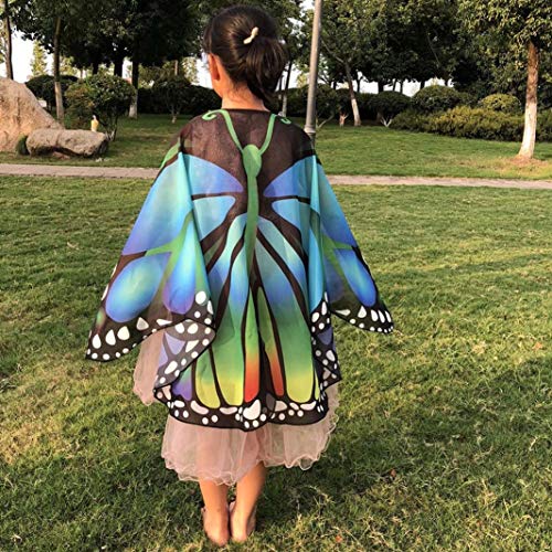 image for Xchenda Children Kids Cartoon Butterfly Print Wings Shawl Scarves Ponc