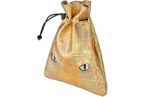 BYHOO DND Dice Bag, Colored Dragon Leather DND D20 Dice Pouch Storage Bag, Large Bag of Dice, DND Leather Dice Bag Glow Eyes of Dragon, Coin Bag for DND Gift RPG DND Game Accessories