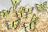 artificial butterfly. made of feather (3'' yellow monarch)