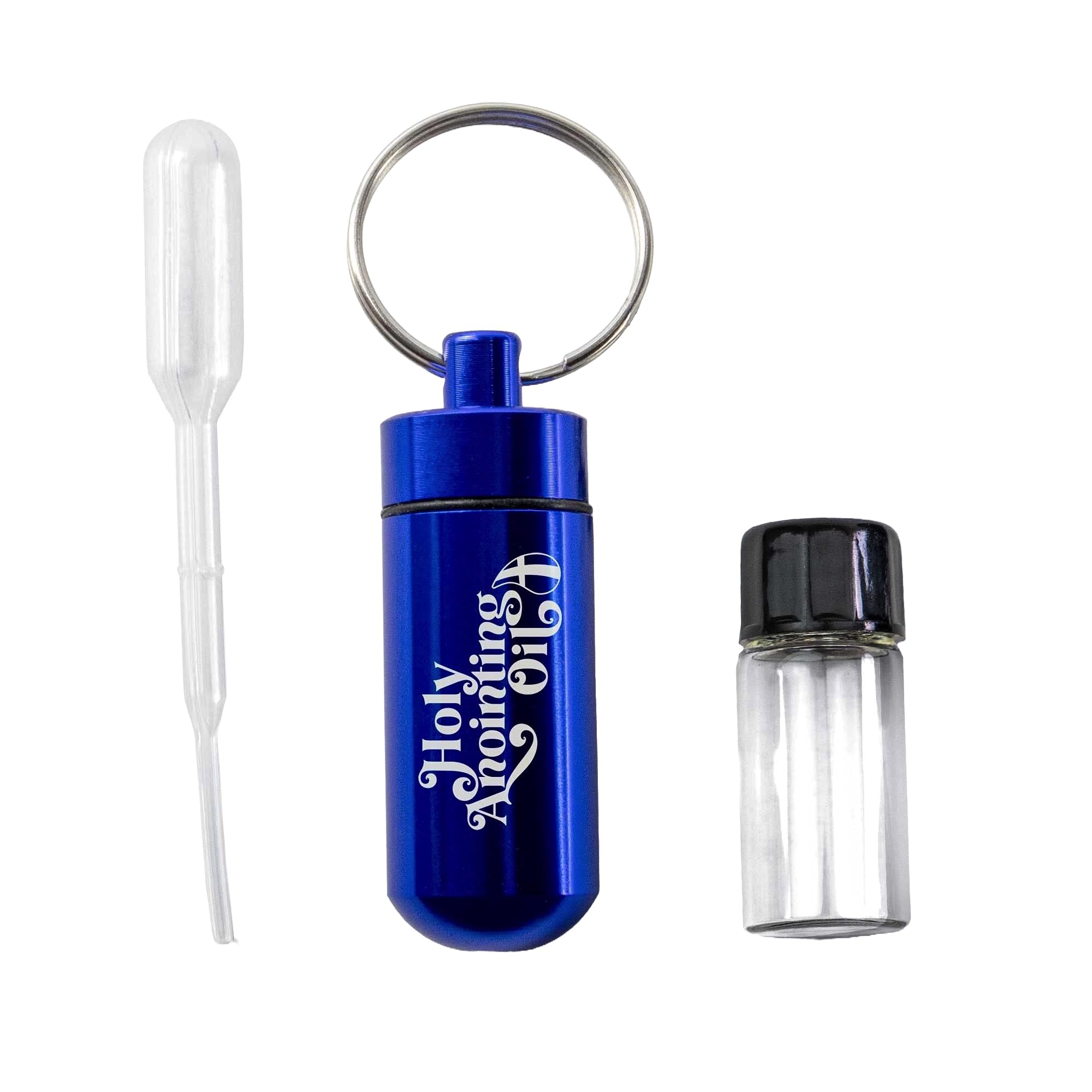 Anointing Oil Bottle Accessory Kit, Blue Keychain