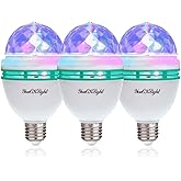 YouOKLight E26 RGB Disco Ball Light Bulb - Rotating LED Strobe Light for Birthday Party, Club, Bar, Karaoke, Halloween, Chris