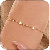925 Sterling Silver Infinity Bracelet for Women,Twisted Birthstone Charm Link Bracelet to Mother Daughter 14K Gold Plated Cubic Zirconia Adjustable Bracelets Jewelry Gift for Birthday Valentine's Day