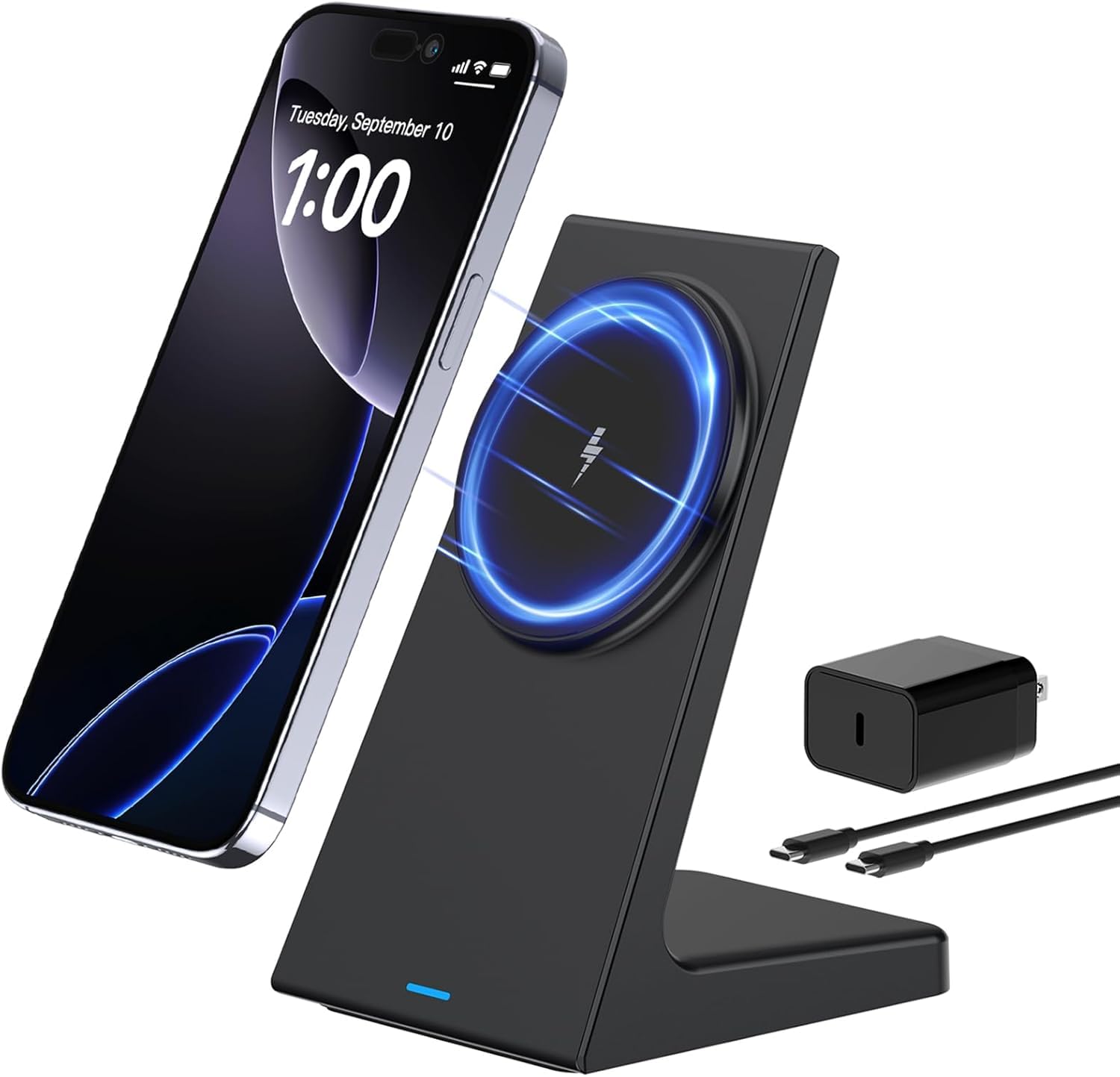 Photo 1 of Charger Stand,20W Fast Magnetic Wireless Charging Station with 25W PD Adapter?Stickable Desk Wireless Charger for iPhone 16/15/14/13/12 Pro/Pro Max Series