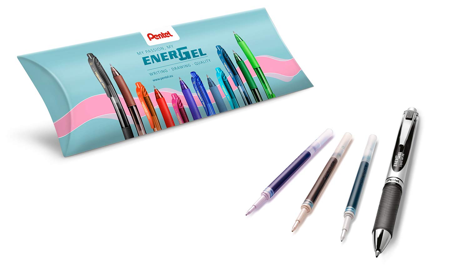 Pentel BL77 & LR7 Energel XM Set Black & Coloured Refills