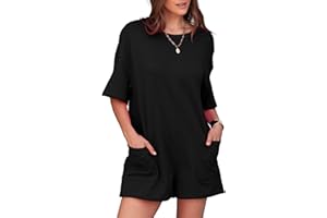 SIMPLEE APPAREL Simplee Summer Rompers for Women 2025 Reversible Backless Hot Shot Tee Romper Short Sleeve Maternity Romper With Pockets