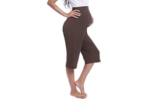 Joyaria Women Maternity Capri Pants Pyjama Sleep Lounge Pregnancy Bottoms Bamboo Viscose Over Belly Active Yoga Shorts S-XXL
