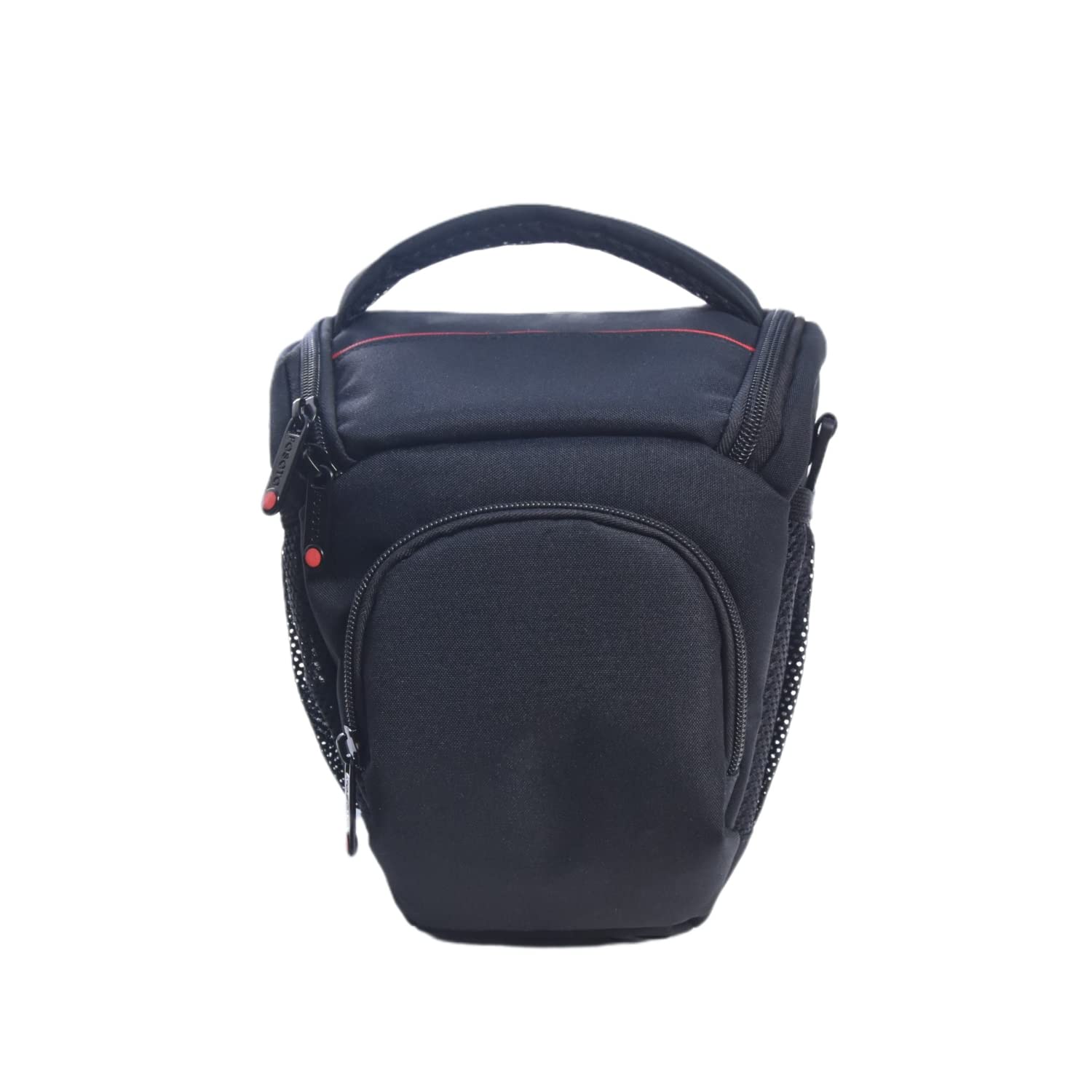 FOSOTO DSLR/SLR Camera Bag Compact Camera Shoulder Bag case Waterproof Compatible for Canon 4000D 2000D 850D M50 Mark II, Nikon D5600 D3300 D850 D5300, Sony Alpha 6400 with Extra Raincover (Black)