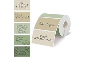 Starboling 3" x 2" Thermal Labels,Self-Adhesive Rectangle Thermal Printer Sticker,for Price,Barcode,Mailing,Name（Green Gradient）