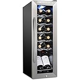 SCHMÉCKÉ 12 Bottle Compressor Wine Cooler Refrigerator w/Lock - Large Freestanding Wine Cellar For Red, White, Champagne or S