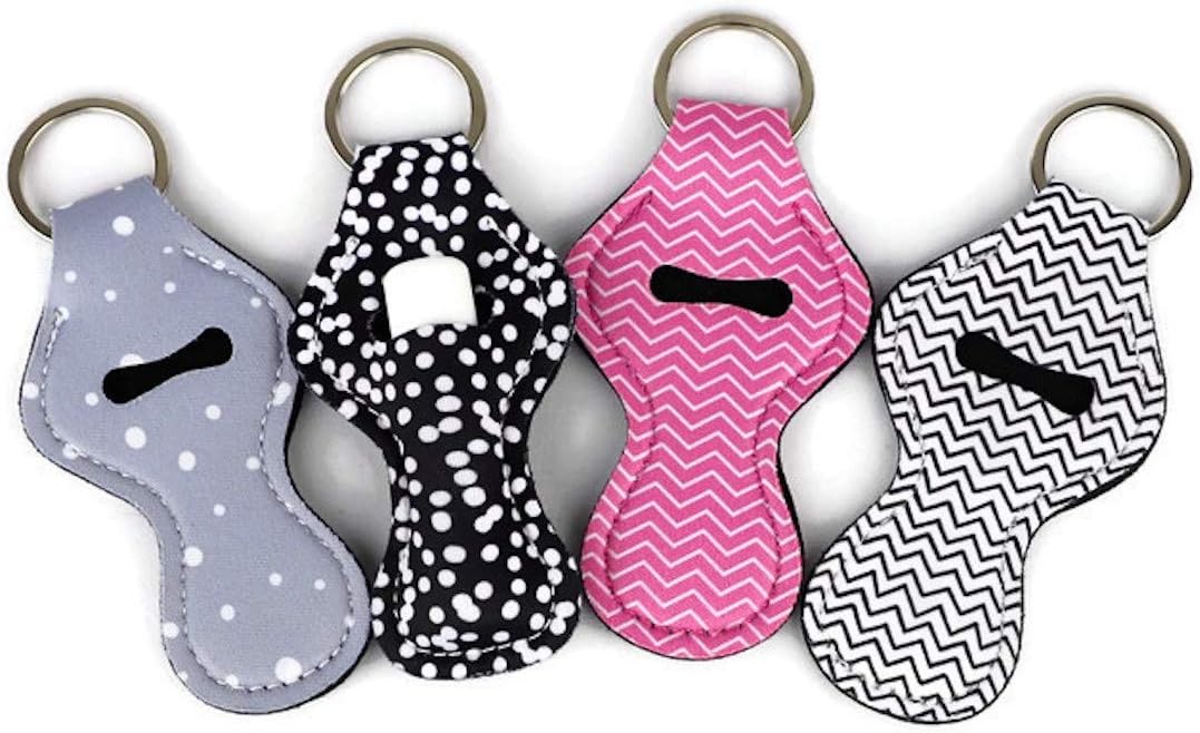 Cute Zario Chapstick Holder Keychain Lanyard, New Neoprene Chapstick Holder Keychain Lanyard (4 Pack)