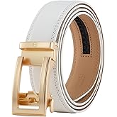 Ratchet Belts for Men, Mens Belt 32" to 45" Waist Adjustable, 1 3/8" Wide Genuine Leather