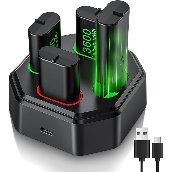 Amazon.com: 4x3600mWh Rechargeable Battery Pack with Charger for