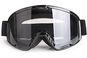 LMAVAG Motorcycle Goggles for Men Women Motocross Dirt Bike ATV Riding Windproof Glasses Wide Vision Powersports MX Offroad Skiing Goggles UV Anti-Scratch Dustproof - Clear
