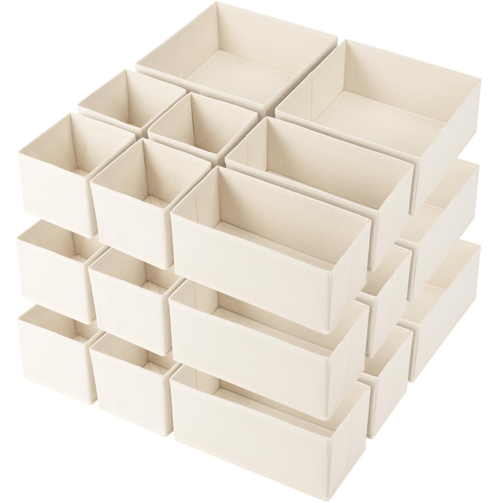 Photo 1 of Criusia Drawer Organizer Clothes, 24 Pack Underwear Drawer Organizers, Foldable Closet Organizers and Storage Dresser Drawer Dividers Clothing Organizer for Clothes, Socks, Scarves, Bra, Ties (Beige)
