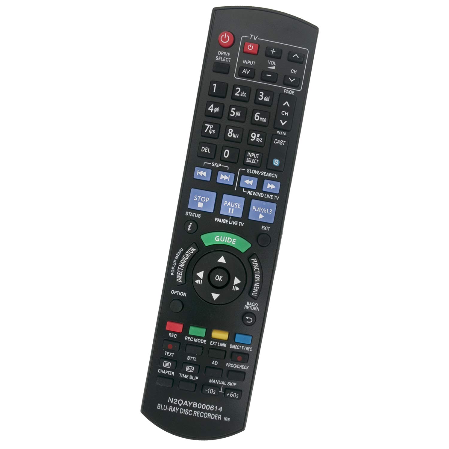 ALLIMITY N2QAYB000614 Remote Control Replace for Panasonic Blu Ray DVD Recorder DMR-BWT700 DMR-BWT800 DMR-BWT700EB DMR-BWT800EB