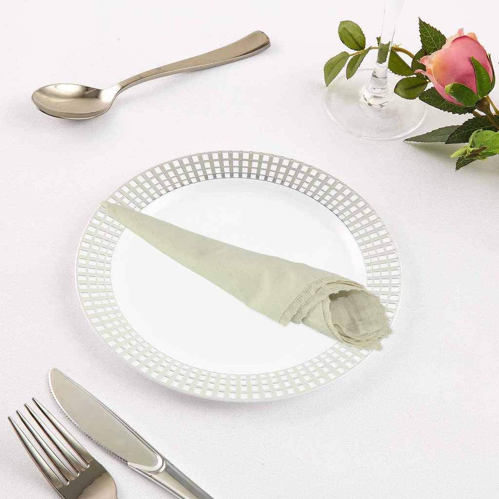COTTON CRAFT - 12 Pack Oversized Flax with Lace Dinner Napkins - 20x20 Natural, Tailored with Mitered Corners and a Generous Hem, Napkins are 38% Larger Than Standard Size Napkins: Home & Kitchen