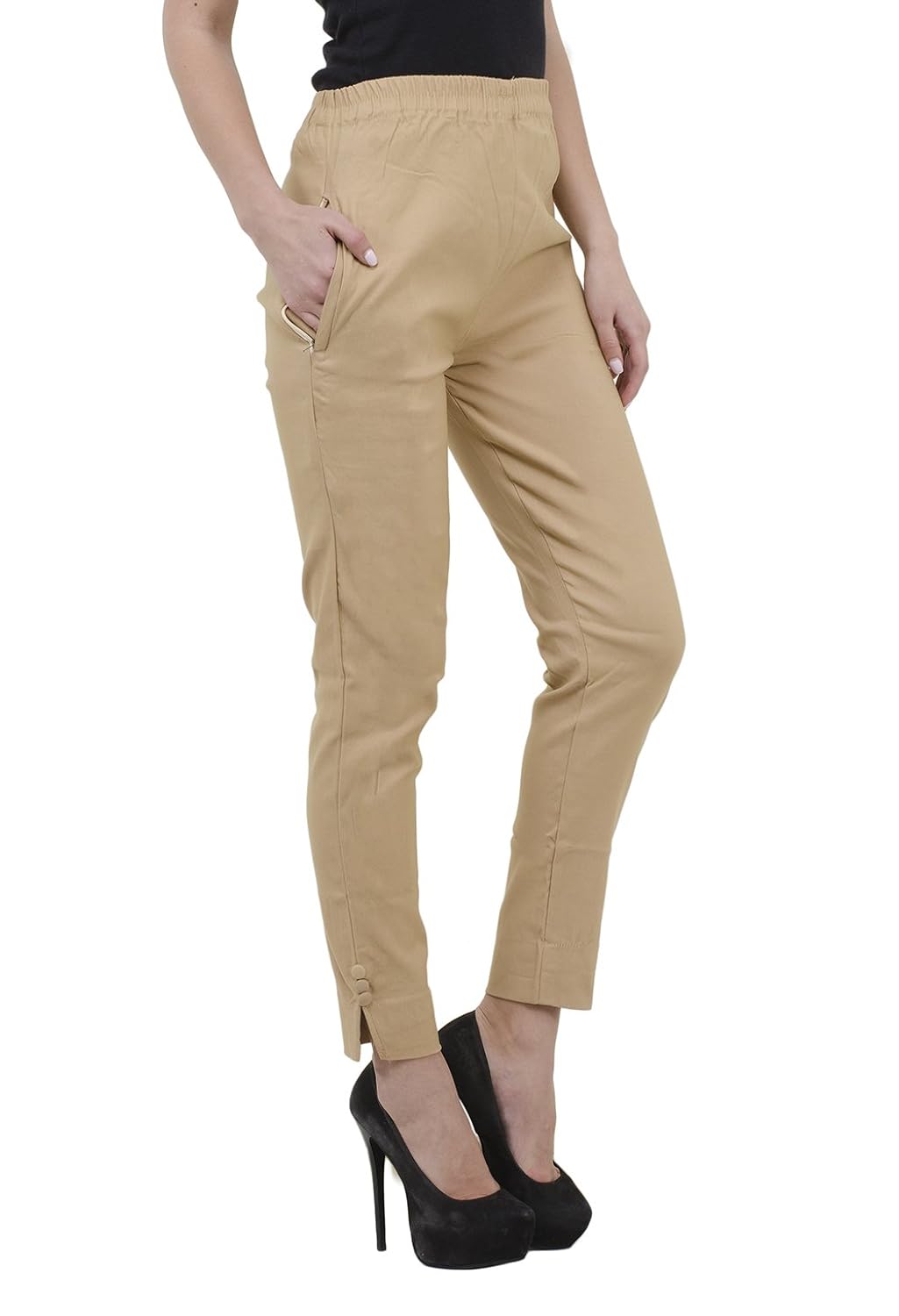 aakrithi cotton lycra brown pant plazo