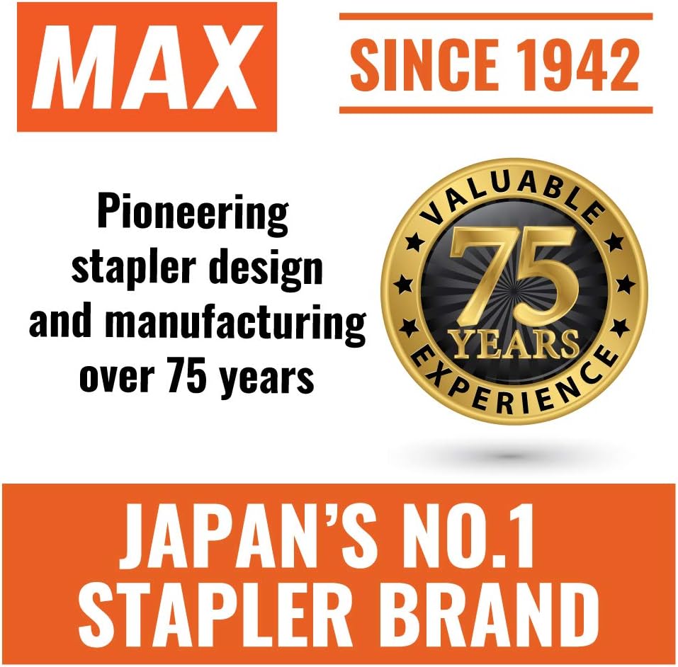 MAX USA CORP. EH-20F EH-20F Flat Clinch Anti-Jam Elec Stapler and Stapler Cartridge, 25 Sheet Cap, Gray, 3.3" x 3.2" x 6.6" : Heavy Duty Desk Staplers : Office Products