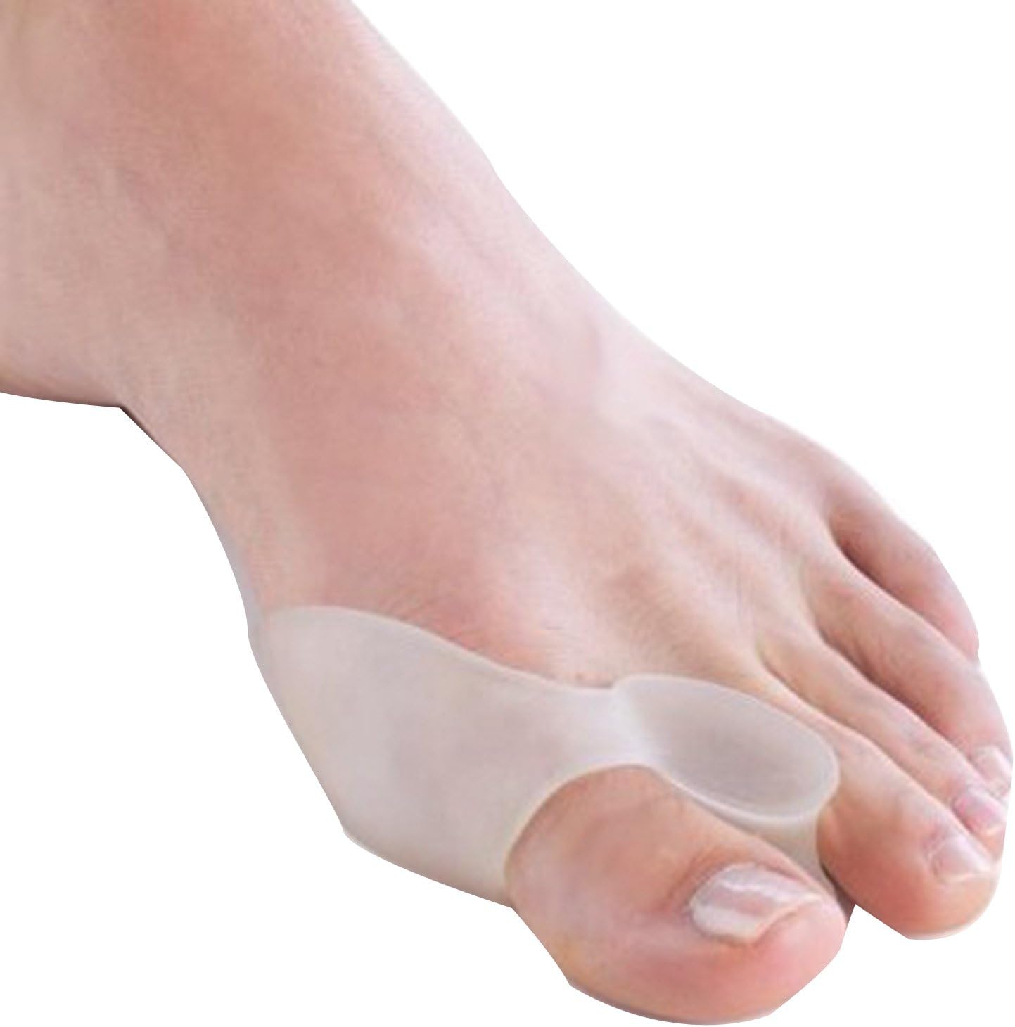 MOMEPE 2 Pairs Relief Hallux Rigidus Bunion Correctors 1 Hole Toe Separators White