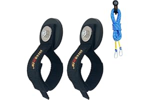 Juformin Heavy Duty Magnetic Hook, Magnetic Tool Holder, Magnetic Garage Hooks, Extension Cord Strap for Cable, Rope, Wire Storage in Garage,Workshop,RV,Pick-up(Dia.2.59" Magnet * 2Pcs)