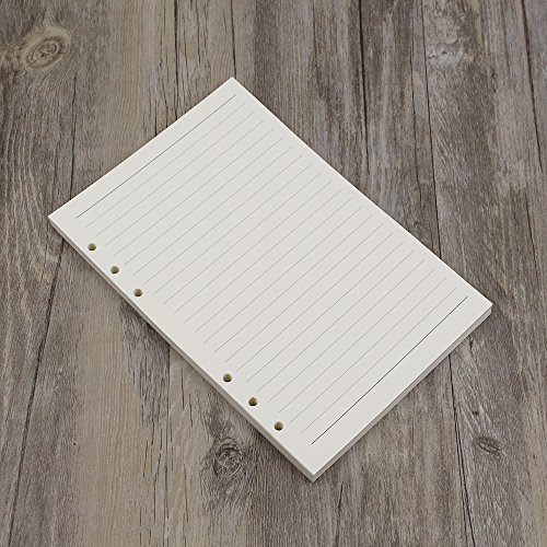 6-Ring A5 Binder/Planner Refill Paper, 6 Hole,8 1/4 x 5 5/8 Inches Refillable White Paper for Loose Leaf Binder Notebook Diary Traveler Journal Inserts, 80 Sheets/160 Pages,Lined - Thumbnail 7