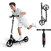 Nattork Scooter for Kids Age 6+, Teens and Adults- Adjustable Height Folding Kick Scooter with Large Sturdy Wheels for a Smooth Ride, Lightweight, Anti-Shock Suspension for Boys and Girls