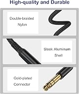 Ruxely 6.35mm TRS Instrument Cable 6M 2-Pack Straight 1/4 Inch Male Jack view 2